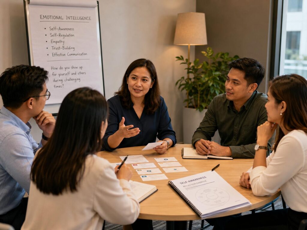 Filipino professionals joining an emotional intelligence workshop